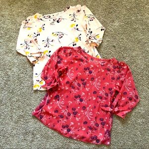 Loft Floral 3/4 Sleeve Top - Bundle of 2
